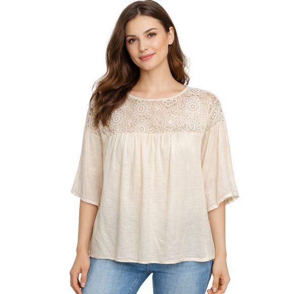 Tops - Cream Lace Women's Top